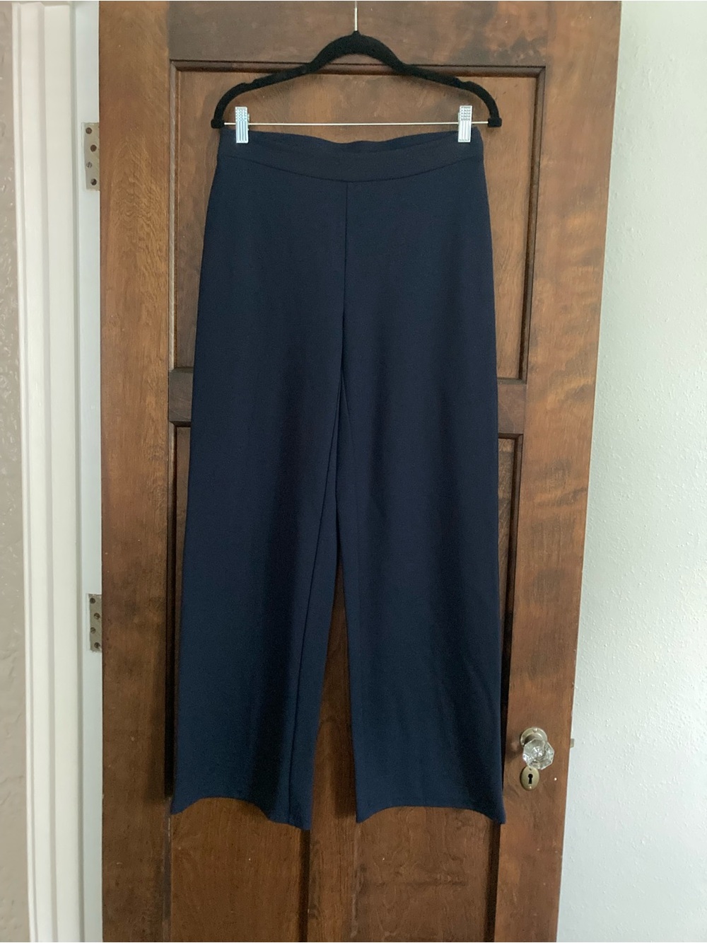 J. Jill Navy Wide-Leg Pull-On Pants